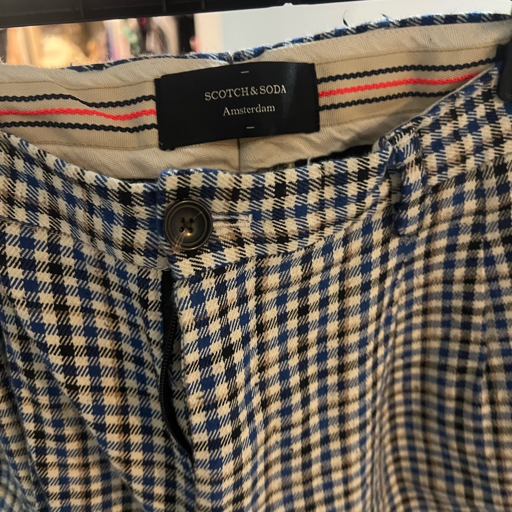 Scotch & Soda Blue and White Patterned Trousers